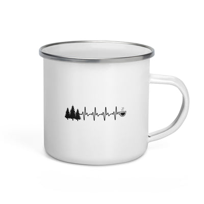 Heartbeat Coffee And Trees - Emaille Tasse camping Default Title