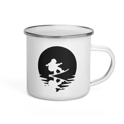 Circle And Reflection - Snowboarding - Emaille Tasse snowboarden Default Title