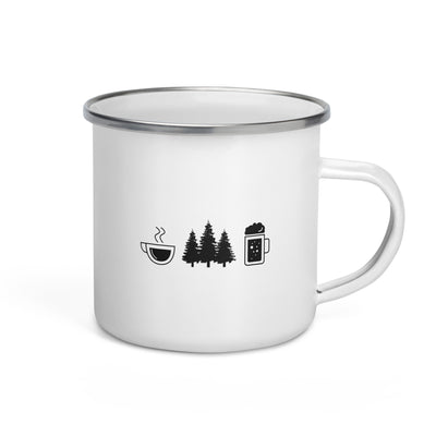 Coffee Beer And Trees - Emaille Tasse camping Default Title