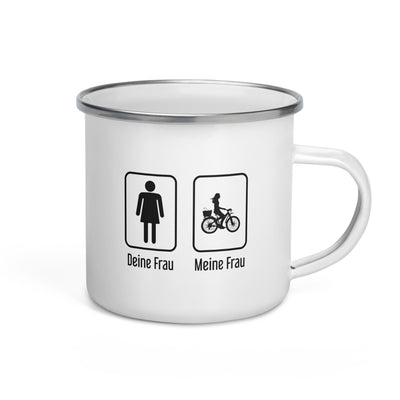 Deine Frau - Meine Frau - Emaille Tasse fahrrad Default Title