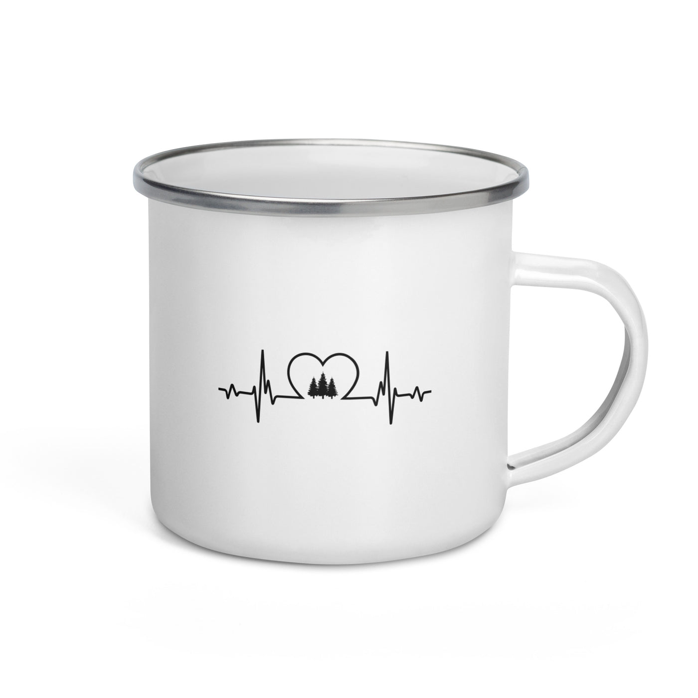 Heartbeat Heart And Tree - Emaille Tasse camping Default Title
