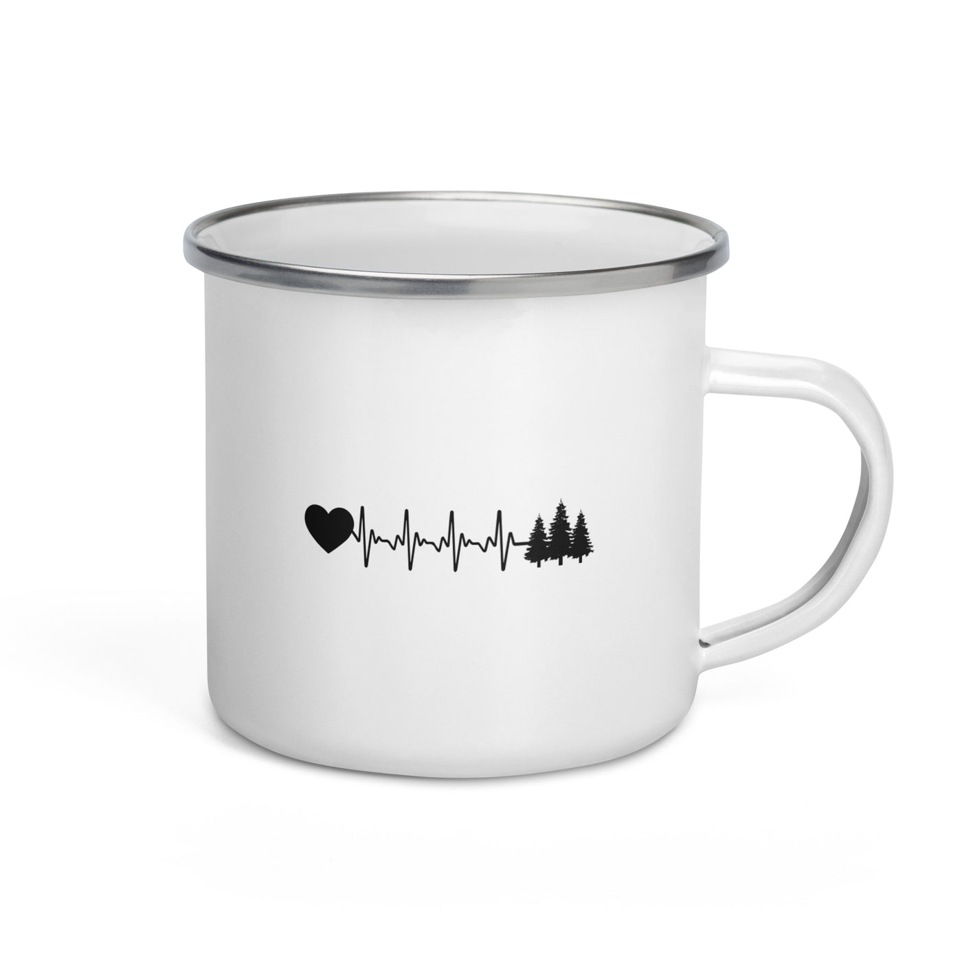 Heartbeat Heart And Trees - Emaille Tasse camping Default Title