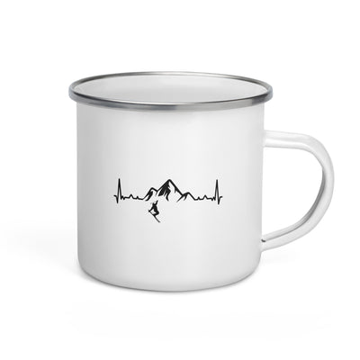 Heartbeat Mountain 1 And Skiing - Emaille Tasse ski Default Title