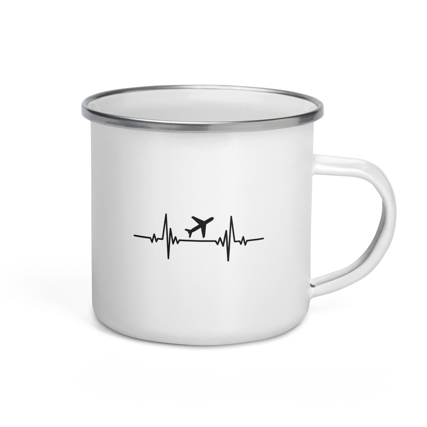 Heartbeat Travel Plane - Emaille Tasse camping Default Title