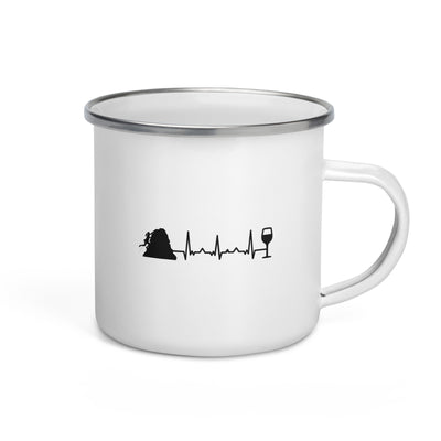 Heartbeat Wine And Climbing - Emaille Tasse klettern Default Title