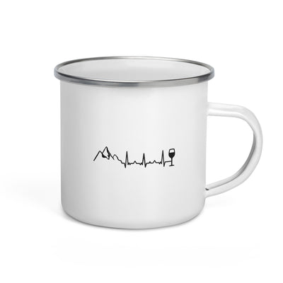 Heartbeat Wine And Mountain - Emaille Tasse berge Default Title
