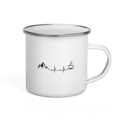 Herzschlag - Berge Und Kaffee - Emaille Tasse berge wandern Default Title