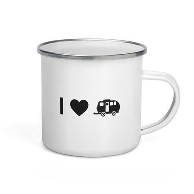 I Heart And Camping Caravan - Emaille Tasse camping Default Title