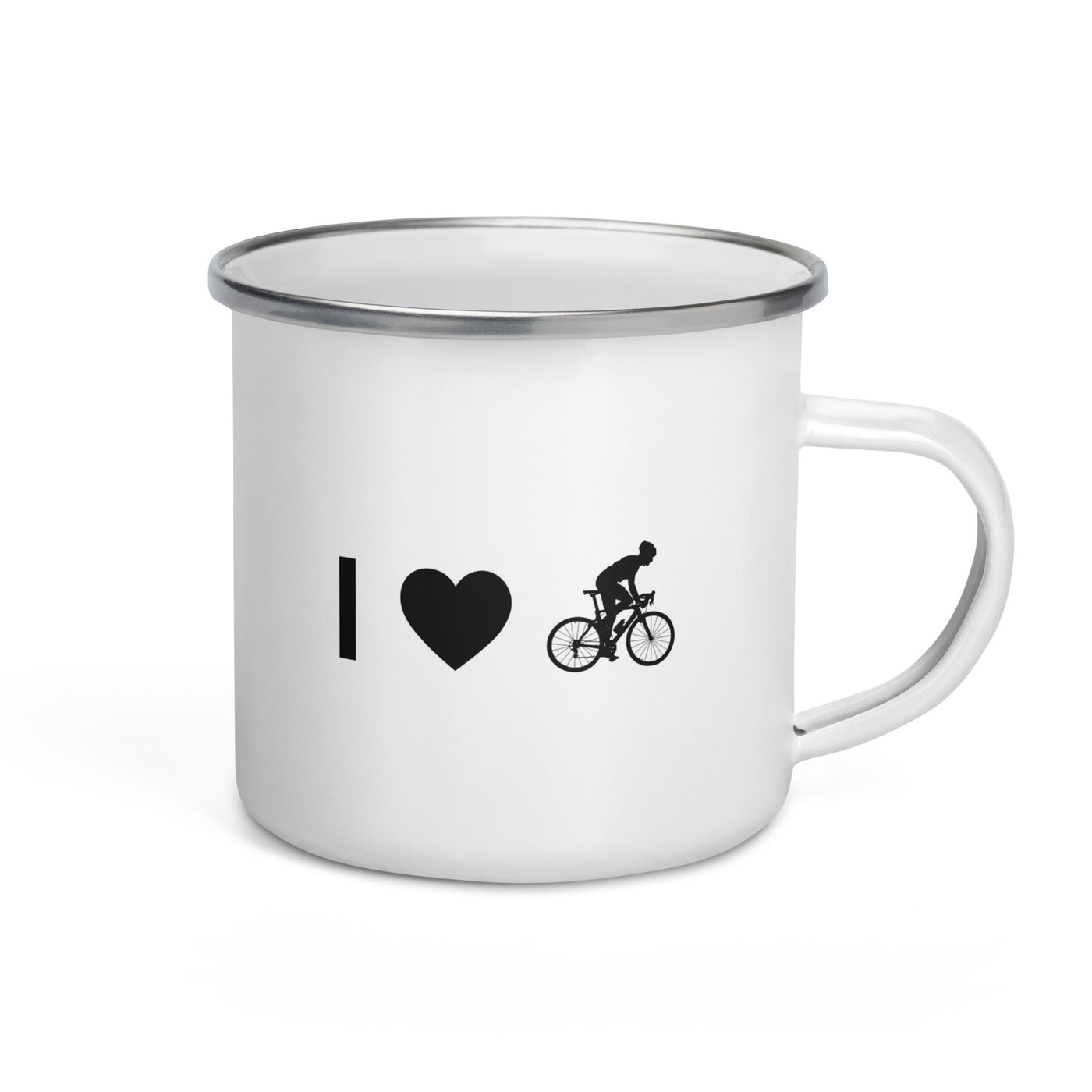 I Heart And Guy Cycling - Emaille Tasse fahrrad Default Title