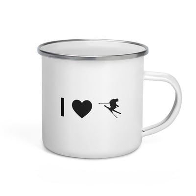 I Heart And Guy Skiing - Emaille Tasse ski Default Title