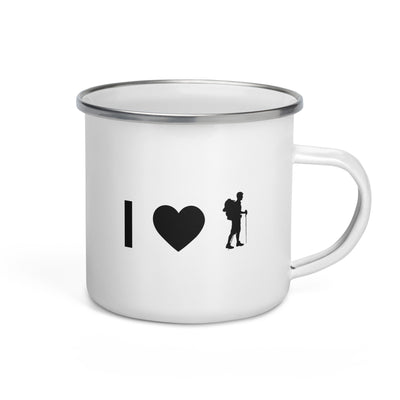I Heart And Hiking - Emaille Tasse wandern Default Title