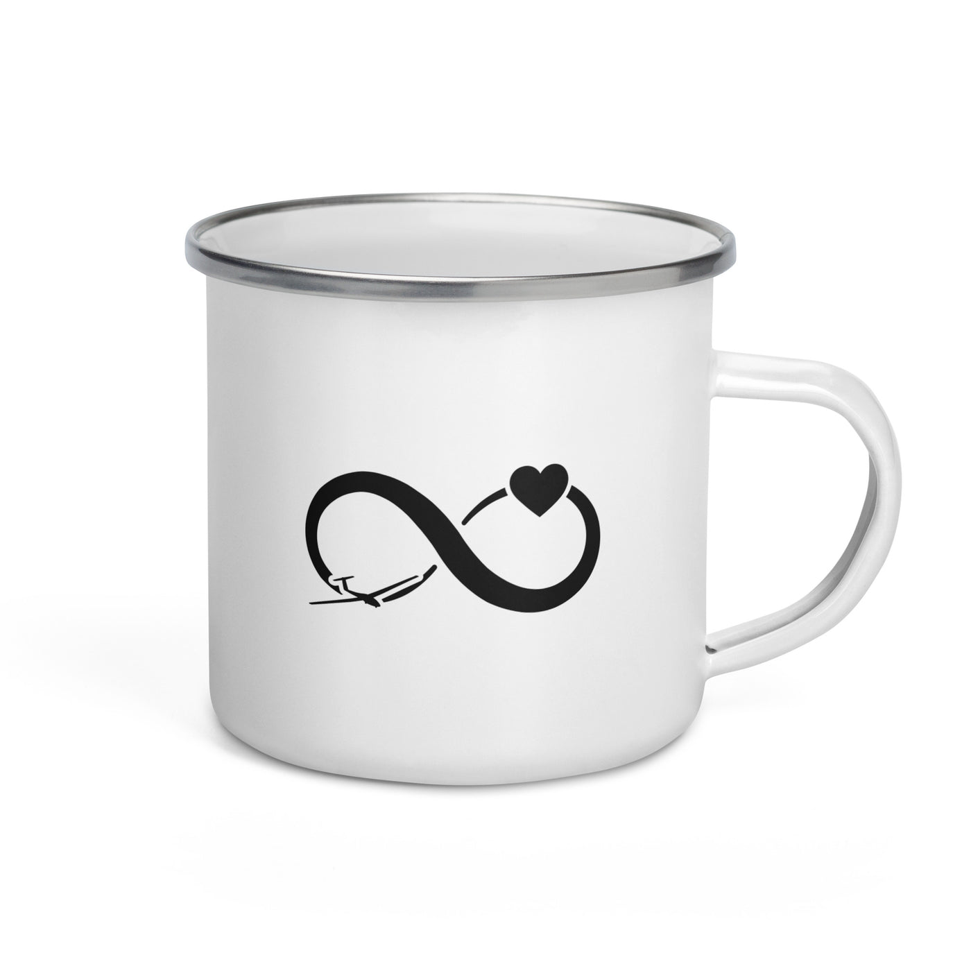 Infinity Heart And Sailplane - Emaille Tasse berge Default Title