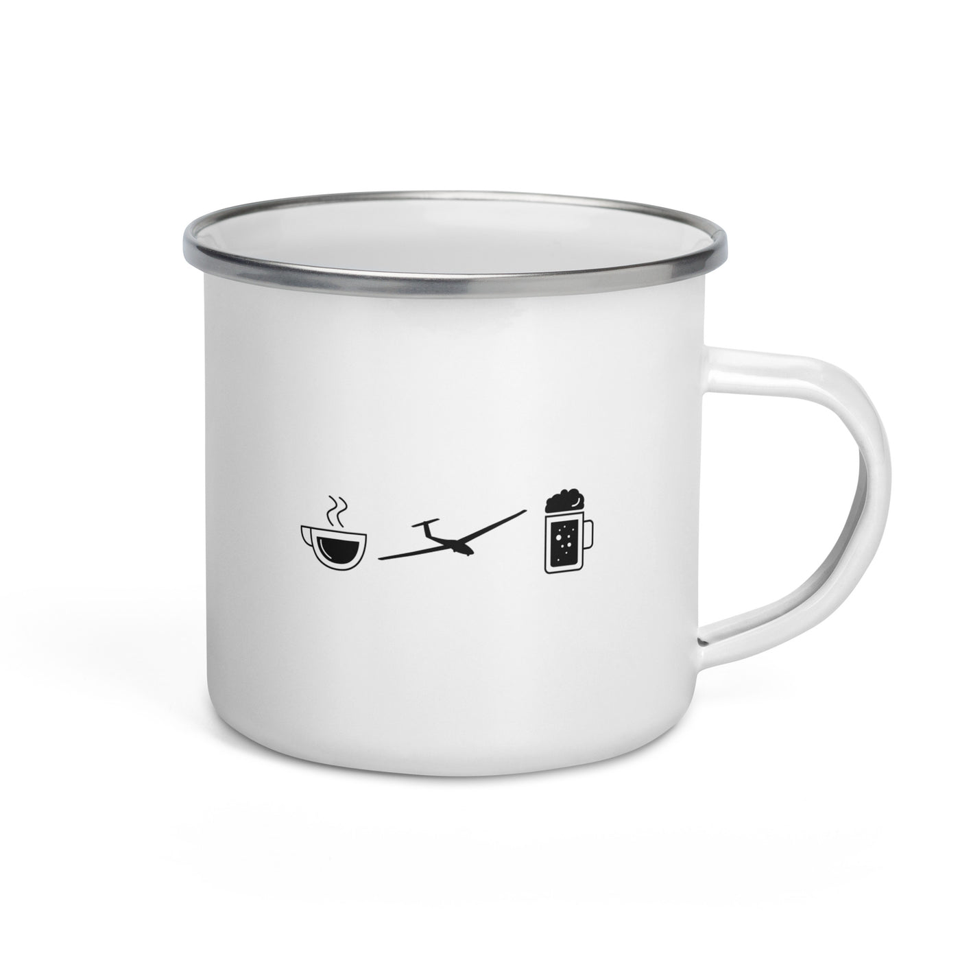 Coffee Beer And Sailplane - Emaille Tasse berge Default Title