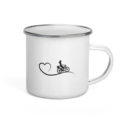Heart And Cycling - Emaille Tasse fahrrad Default Title