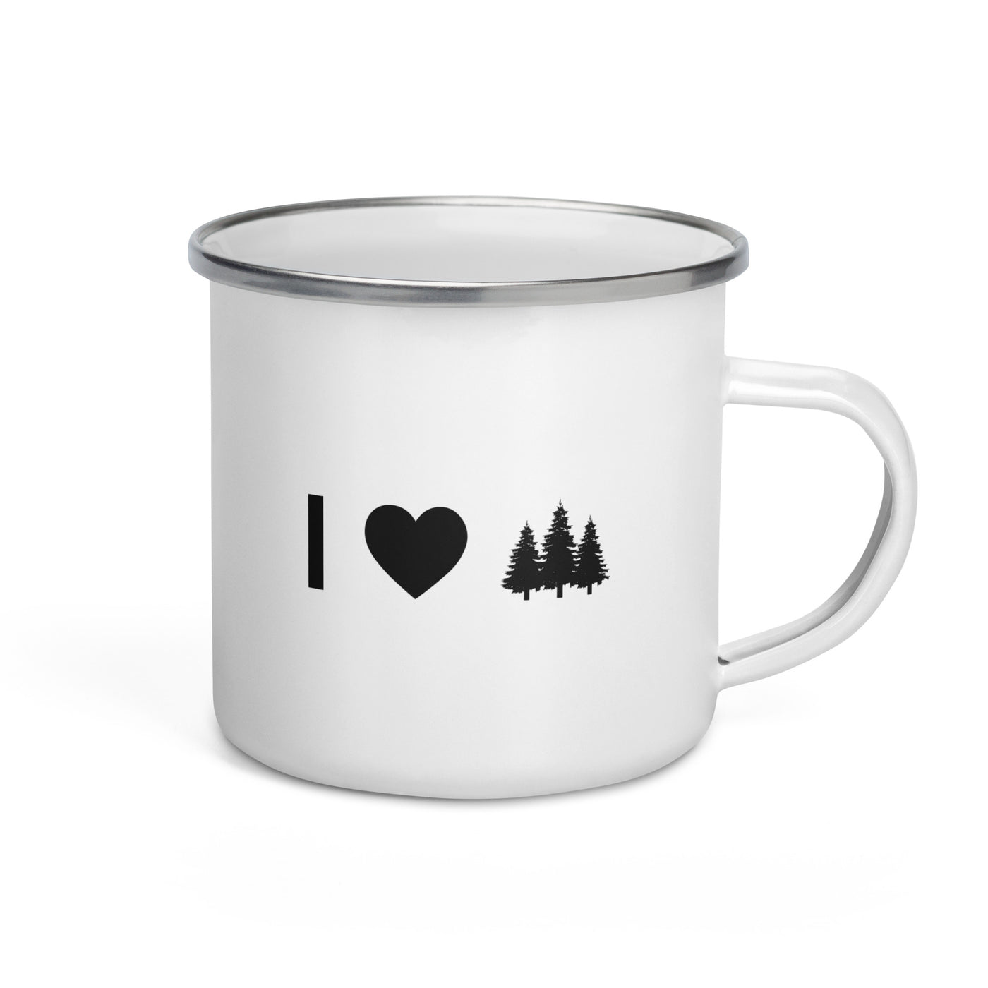 I Heart And Trees - Emaille Tasse camping Default Title