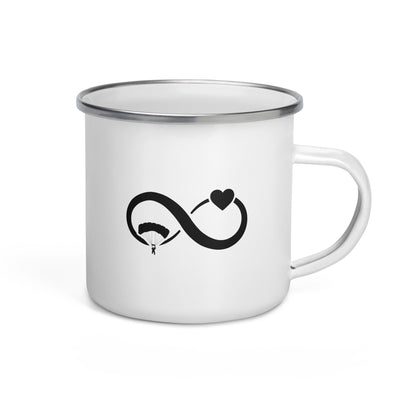 Infinity Heart And Paragliding - Emaille Tasse berge Default Title