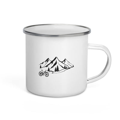 Mountain 1 And Bicycle - Emaille Tasse fahrrad Default Title
