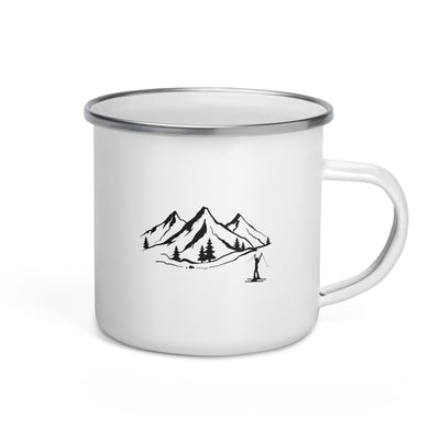 Mountain 1 And Skiing - Emaille Tasse ski Default Title