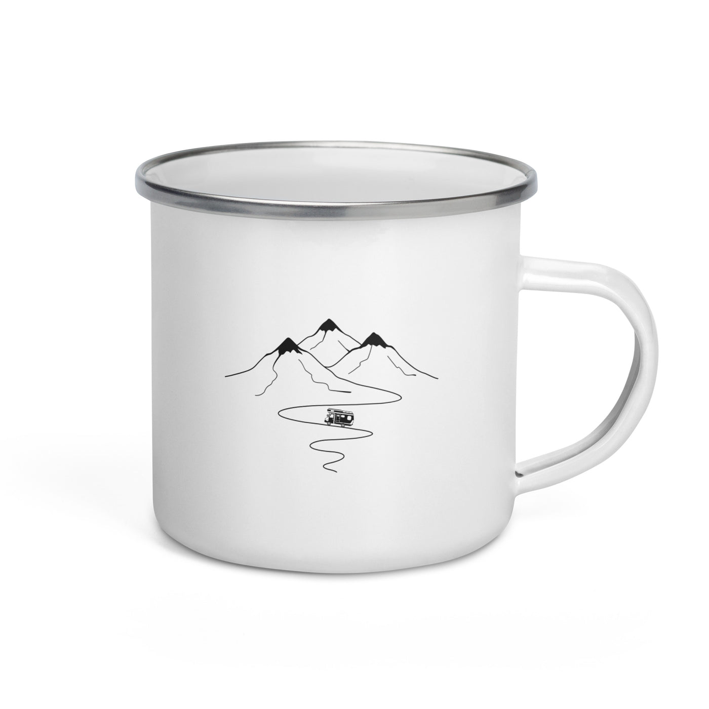 Mountain Trail Curves And Camping - Emaille Tasse camping Default Title