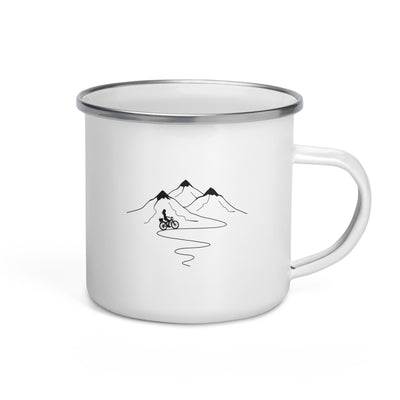 Mountain Trail Curves And Cycling - Emaille Tasse fahrrad Default Title