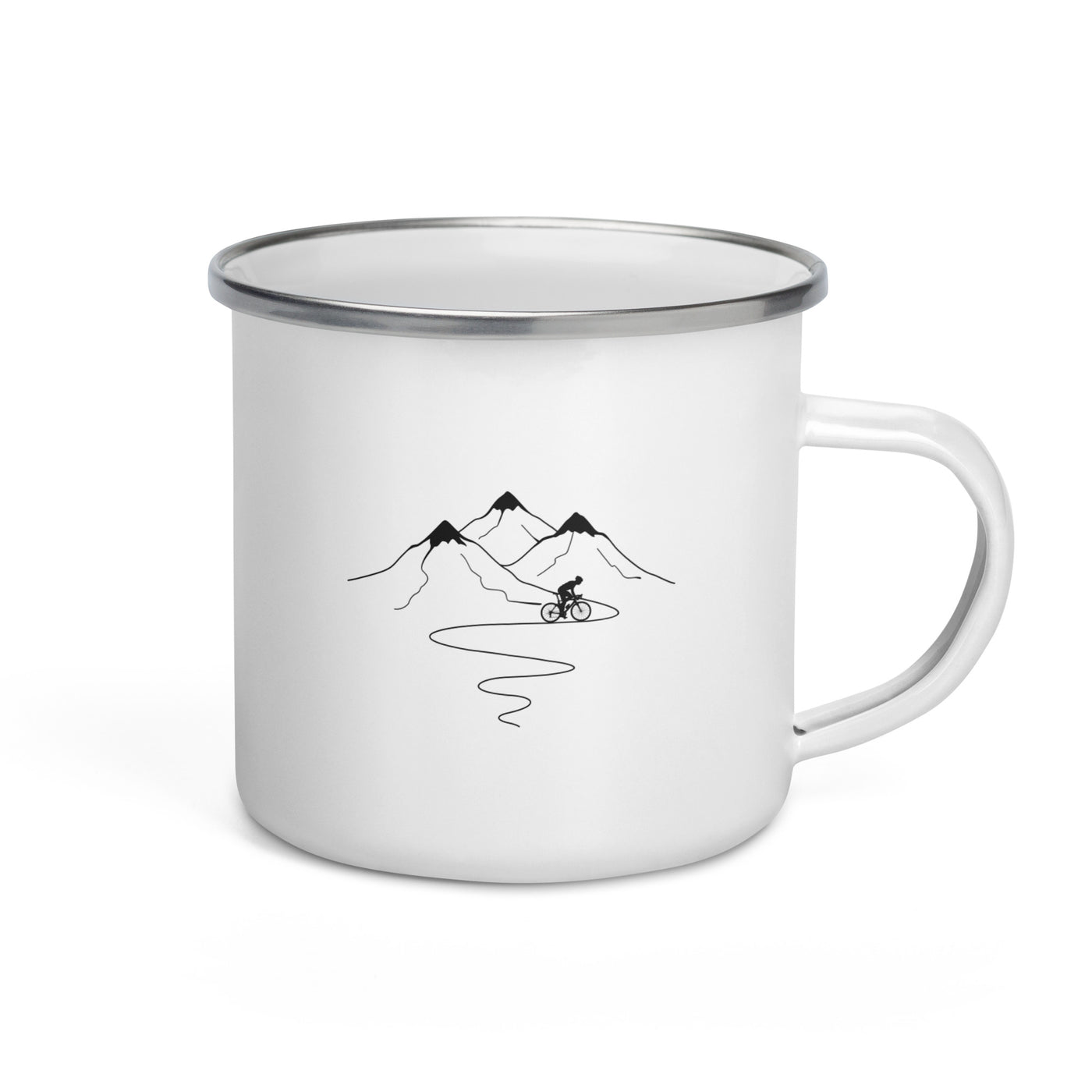 Mountain Trail Curves And Cycling - Emaille Tasse fahrrad Default Title