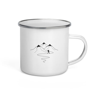 Mountain Trail Curves And Hiking - Emaille Tasse wandern Default Title