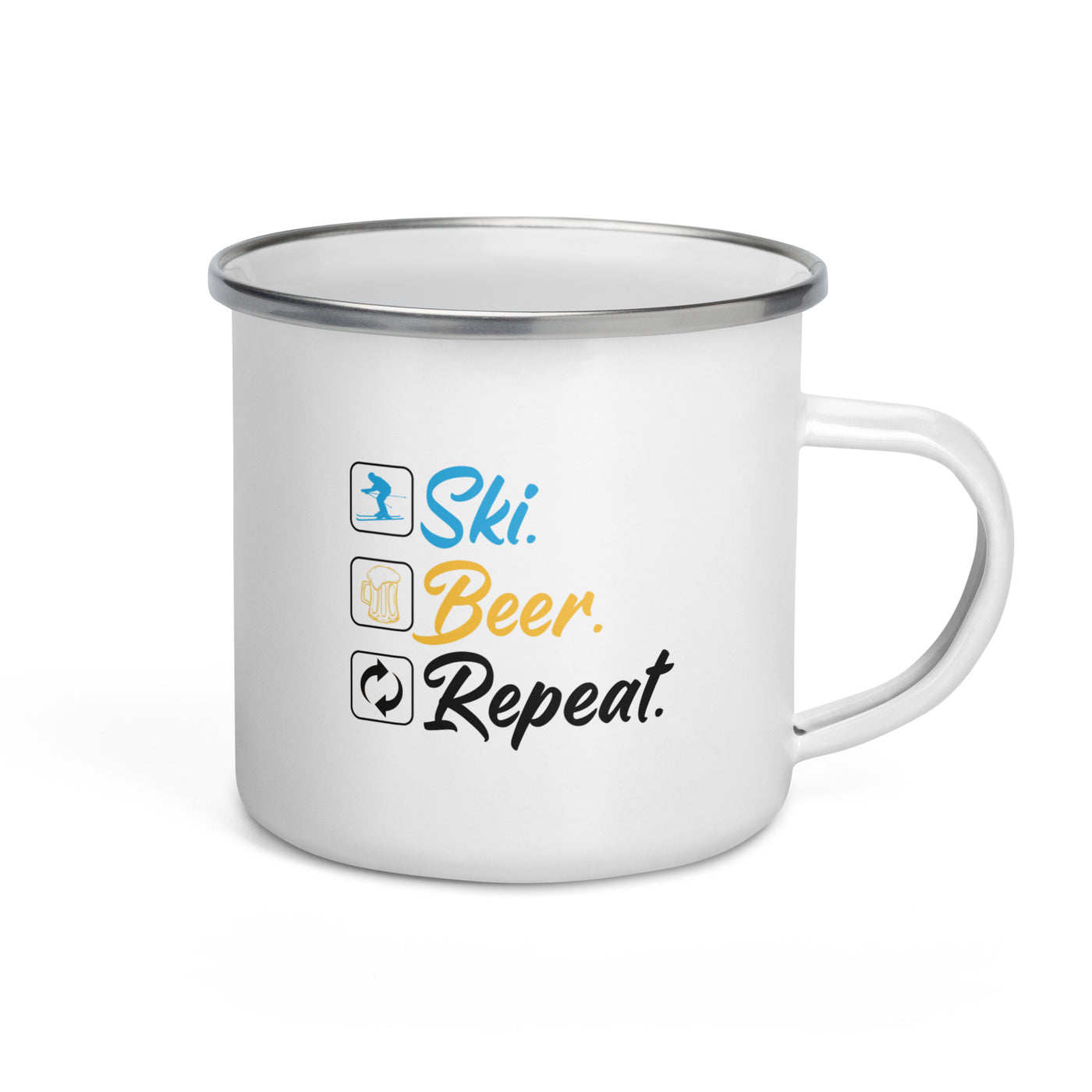 Ski. Beer. Repeat. - (S.K) - Emaille Tasse klettern Default Title