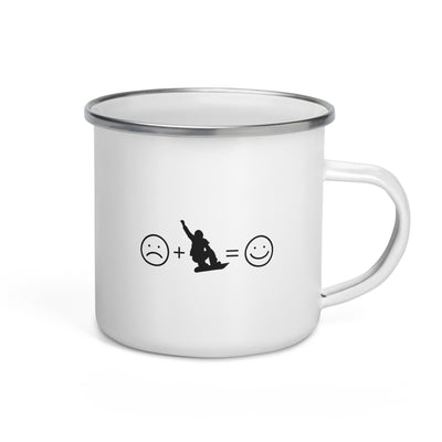 Smile Face And Snowboarding - Emaille Tasse snowboarden Default Title