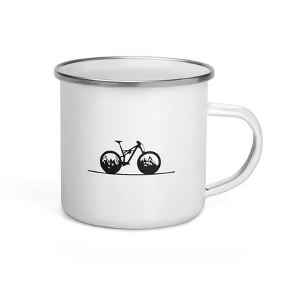 Straight Line - Mountain - Cycling - Emaille Tasse fahrrad Default Title