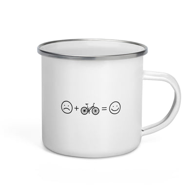 Smile Face And Bicycle - Emaille Tasse fahrrad Default Title