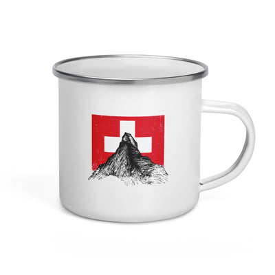 Walliser Alpen Schweiz - Emaille Tasse berge Default Title