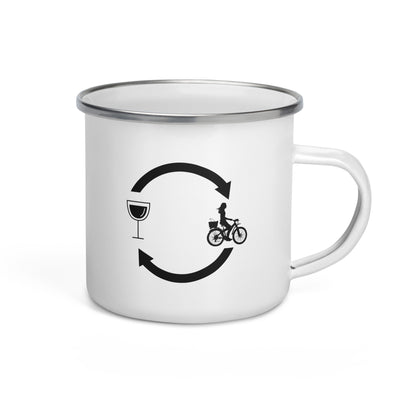 Wine Loading Arrows And Cycling 2 - Emaille Tasse fahrrad Default Title