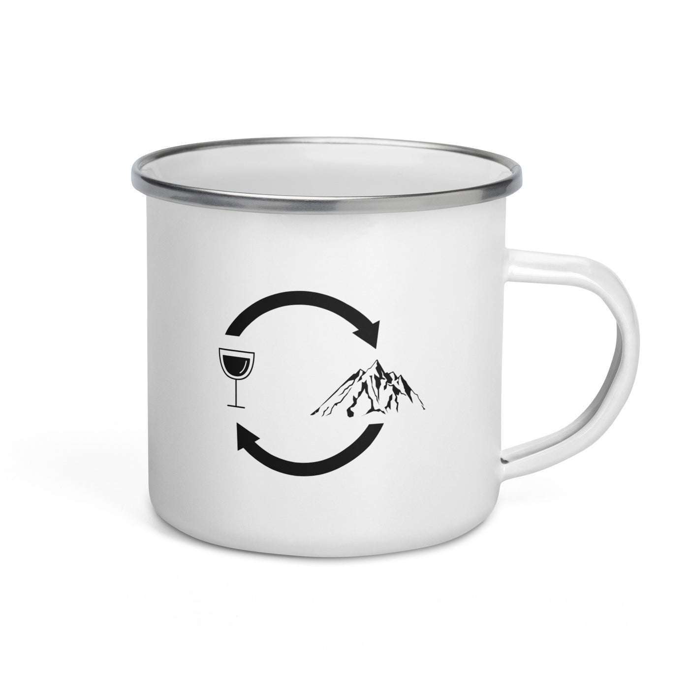 Wine Loading Arrows And Mountain - Emaille Tasse berge Default Title