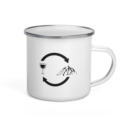 Wine Loading Arrows And Mountain - Emaille Tasse berge Default Title