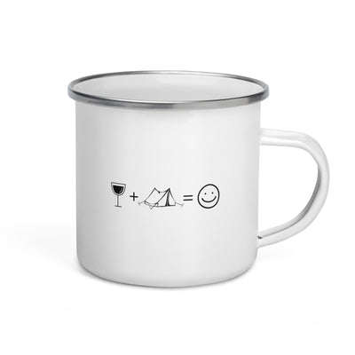 Wine Smile Face And Camping 1 - Emaille Tasse camping Default Title