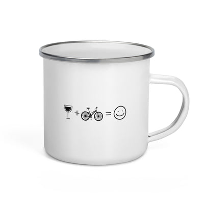 Wine Smile Face And Cycling - Emaille Tasse fahrrad Default Title