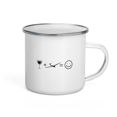 Wine Smile Face And Sailplane - Emaille Tasse berge Default Title