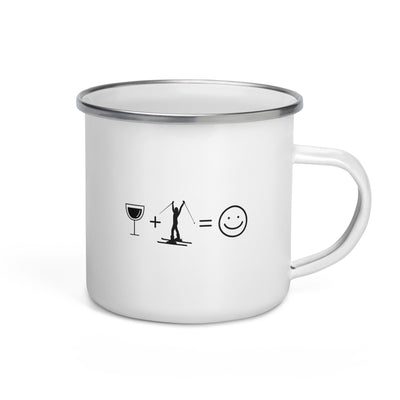Wine Smile Face And Skiing 1 - Emaille Tasse ski Default Title