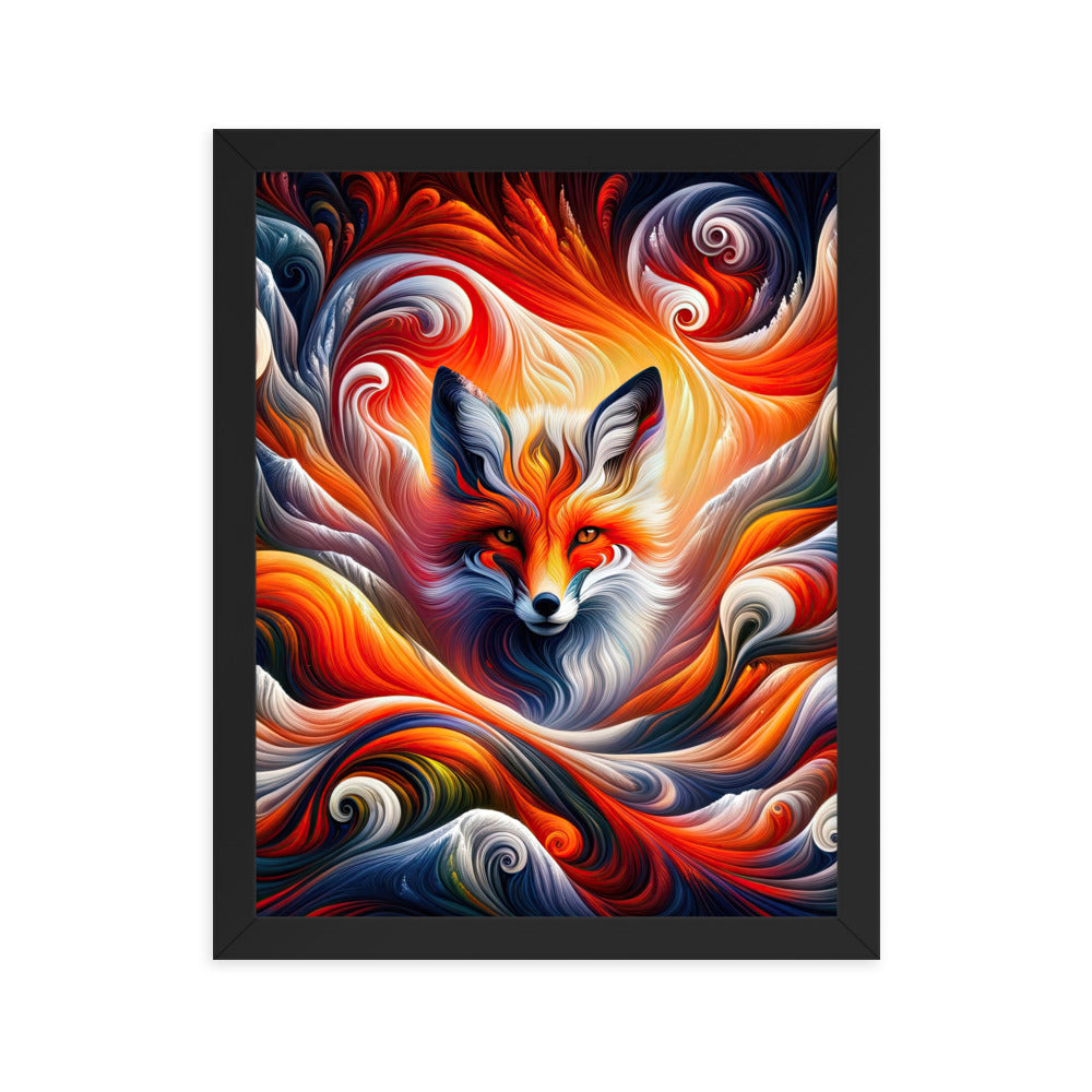 Abstraktes Kunstwerk, das den Geist der Alpen verkörpert. Leuchtender Fuchs in den Farben Orange, Rot, Weiß - Enhanced Matte Paper camping xxx yyy zzz 27.9 x 35.6 cm