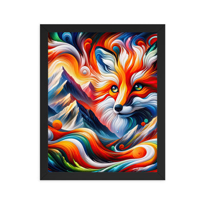 Abstrakte Kunst der Alpen voller lebendiger Farben und dynamischer Bewegung. Es dominiert ein farbiger Fuchs - Enhanced Matte Paper camping xxx yyy zzz 27.9 x 35.6 cm