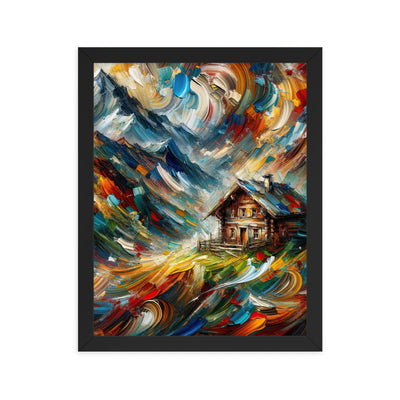Expressionistisches Farbchaos der Alpen und Schönheit der Berge - Abstrakt - Premium Poster mit Rahmen berge xxx yyy zzz 27.9 x 35.6 cm