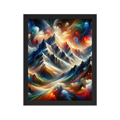 Expressionistische Alpen, Berge: Gemälde mit Farbexplosion - Premium Poster mit Rahmen berge xxx yyy zzz 27.9 x 35.6 cm