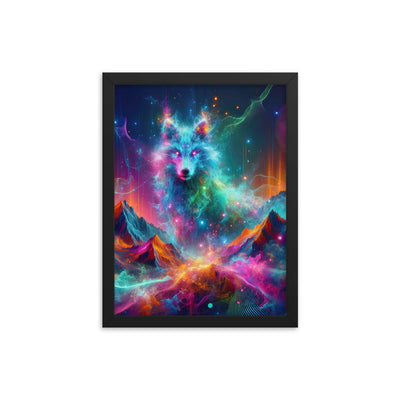 Alpen und Wolf: Lebendige Farben und schimmernde Lichtpartikel (AN) - Premium Poster mit Rahmen xxx yyy zzz 30.5 x 40.6 cm