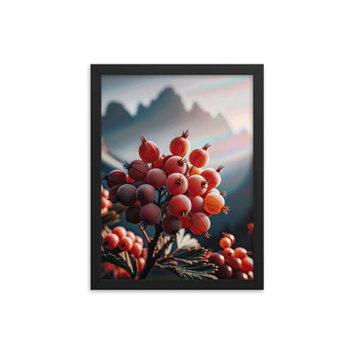 Foto einer Gruppe von Alpenbeeren mit kräftigen Farben und detaillierten Texturen - Premium Poster mit Rahmen berge xxx yyy zzz 30.5 x 40.6 cm