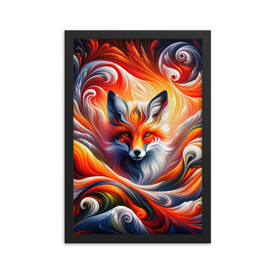 Abstraktes Kunstwerk, das den Geist der Alpen verkörpert. Leuchtender Fuchs in den Farben Orange, Rot, Weiß - Enhanced Matte Paper camping xxx yyy zzz 30.5 x 45.7 cm