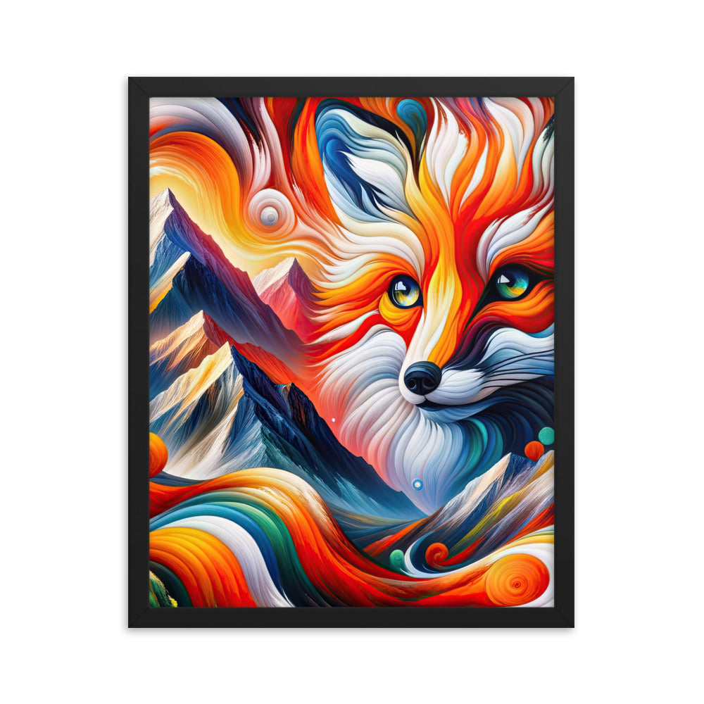Abstrakte Kunst der Alpen voller lebendiger Farben und dynamischer Bewegung. Es dominiert ein farbiger Fuchs - Enhanced Matte Paper camping xxx yyy zzz 40.6 x 50.8 cm