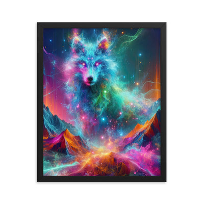 Alpen und Wolf: Lebendige Farben und schimmernde Lichtpartikel (AN) - Premium Poster mit Rahmen xxx yyy zzz 40.6 x 50.8 cm