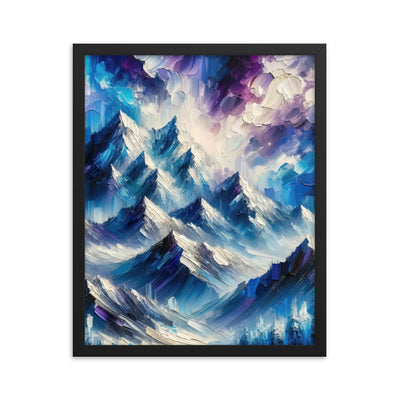 Alpenabstraktion mit dramatischem Himmel in Öl - Premium Poster mit Rahmen berge xxx yyy zzz 40.6 x 50.8 cm