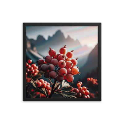 Foto einer Gruppe von Alpenbeeren mit kräftigen Farben und detaillierten Texturen - Premium Poster mit Rahmen berge xxx yyy zzz 45.7 x 45.7 cm