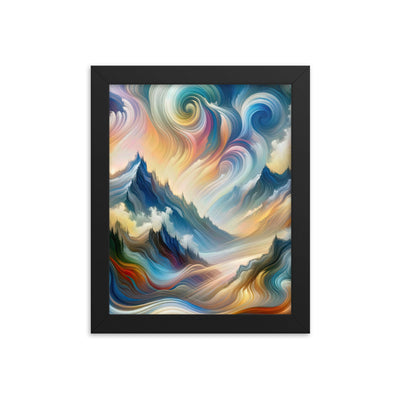 Ätherische schöne Alpen in lebendigen Farbwirbeln - Abstrakte Berge - Premium Poster mit Rahmen berge xxx yyy zzz 20.3 x 25.4 cm